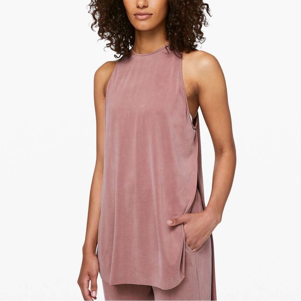 Lululemon Lab Restore Sleeveless Tunic Top-Red Dust Mauve-Women Size 6